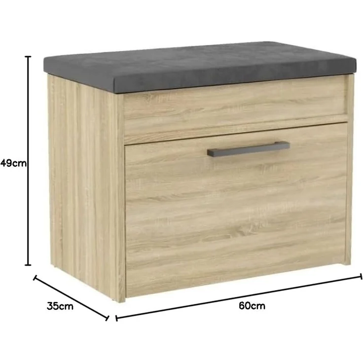 ibonto SCHUHBANK PARMA Spanplatte (H 49 x T 35 x B 60 cm) – Bild 3