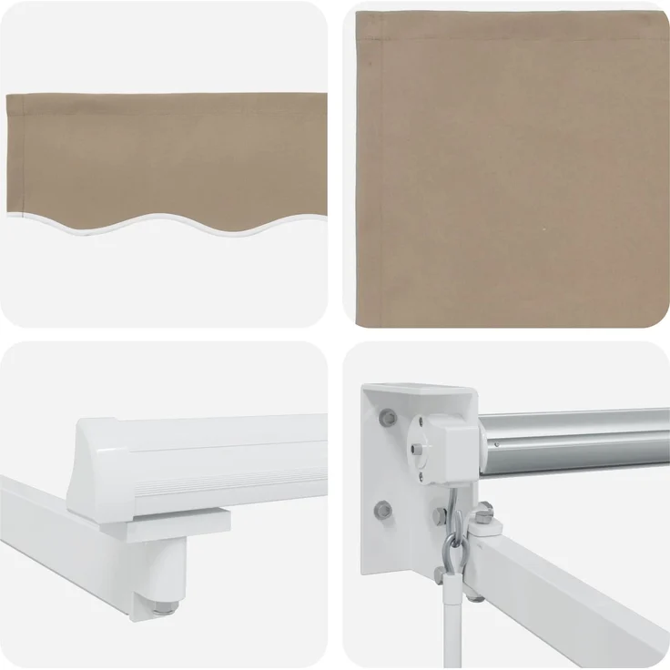 vidaXL Manuelle Gelenkarmmarkise mit LEDs Beige 3,5 x 2,5 m 3419278 – Bild 7
