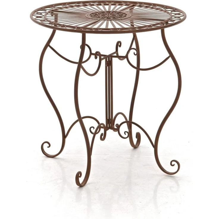 Outdoor Sitzgruppe RIZAR - Metall Antik braun 42x49x91.5 cm | Gartenmöbelset 2 Personen Metall Vintage Balkonmöbel Set Bistrotisch Terrassenmöbelset – Bild 5