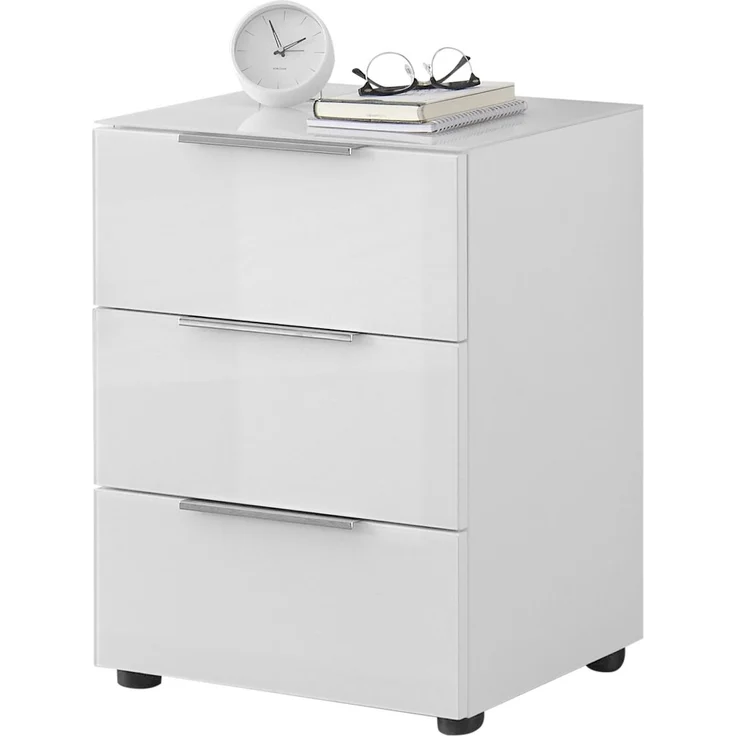Nachtkommode >Sean< in weiß, - 45x61x40 cm (BxHxT) – Bild 1