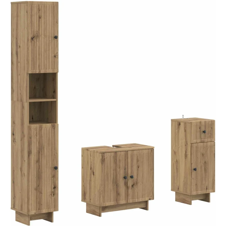 vidaXL 3-teiliges Badezimmer-Schranksystem EDE Artisan-Eiche 3417827 – Bild 2