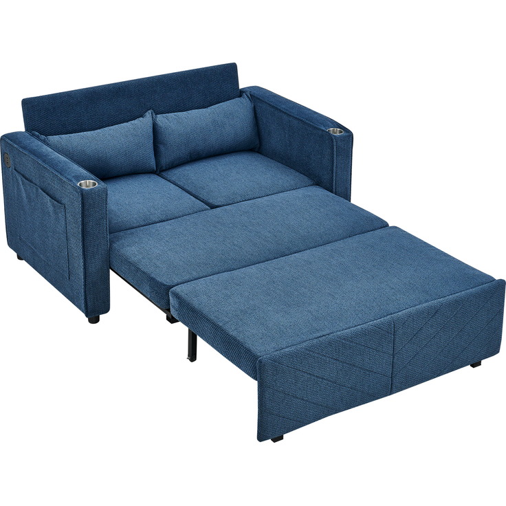 ZUBALIYA Sofa mit USB - Anschluss, für Wohnzimmer und Apartments, mit stabilem Untergestell, für den täglichen Gebrauch, Blau – Bild 17
