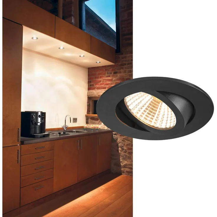 SLV 1007424 NEW TRIA® 68 Deckeneinbauleuchte Dim-to-Warm 38° rund schwarz – Bild 1