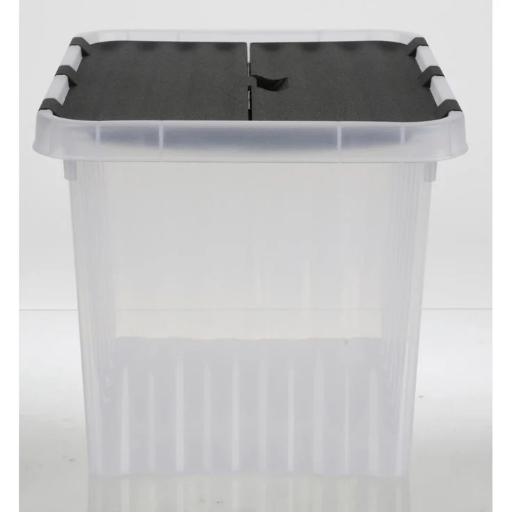Wellenbox mit Klappdeckel 10L ca. 30×23×20 cm transparent – stabile Kunststoff Aufbewahrungsbox für Haushalt Büro Werkstatt Spielzeug Kleinteile und Ordnungssysteme – Bild 2