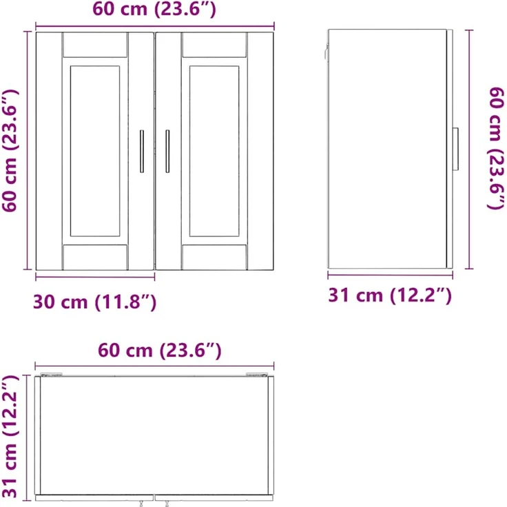 vidaXL Küchen-Hängeschrank Porto Betongrau Holzwerkstoff 854061 – Bild 10