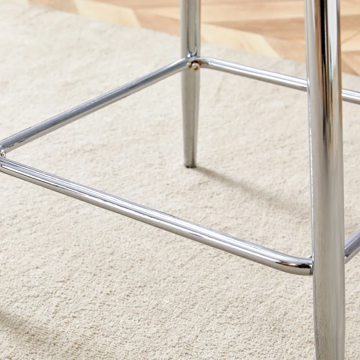 Transparentes Barhocker-Set, 4er-Pack, mit Metallgestell in Silber/Gold/Schwarz, Moderne Design-Stühle für Küche, Bar oder Esszimmer (Nur Stühle, ohne Tisch)--Silber--102x45x51cm--YOUDENOVA – Bild 10
