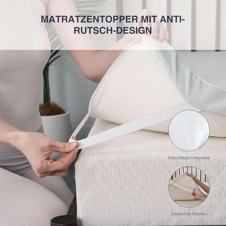 EGO HOME Matratzen Topper 160x200 cm, 5cm Höhe Matratzentopper aus Memory-Schaum Öko-TEX Zertifiziert, Abnehmbaren und Waschbaren Matratzenauflage für Boxspringbett Matratzen Schlafsofa – Bild 4