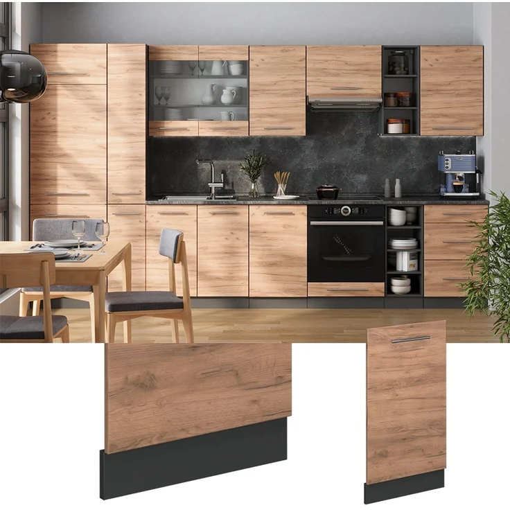 Geschirrspülblende Fame-Line Goldkraft Eiche 45 cm ohne Arbeitsplatte Vicco – Bild 3