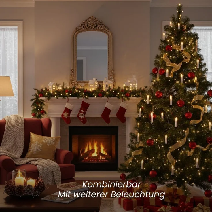 LED-Kerzenkette indoor, 25teilig, warmwhite Univer – Bild 10