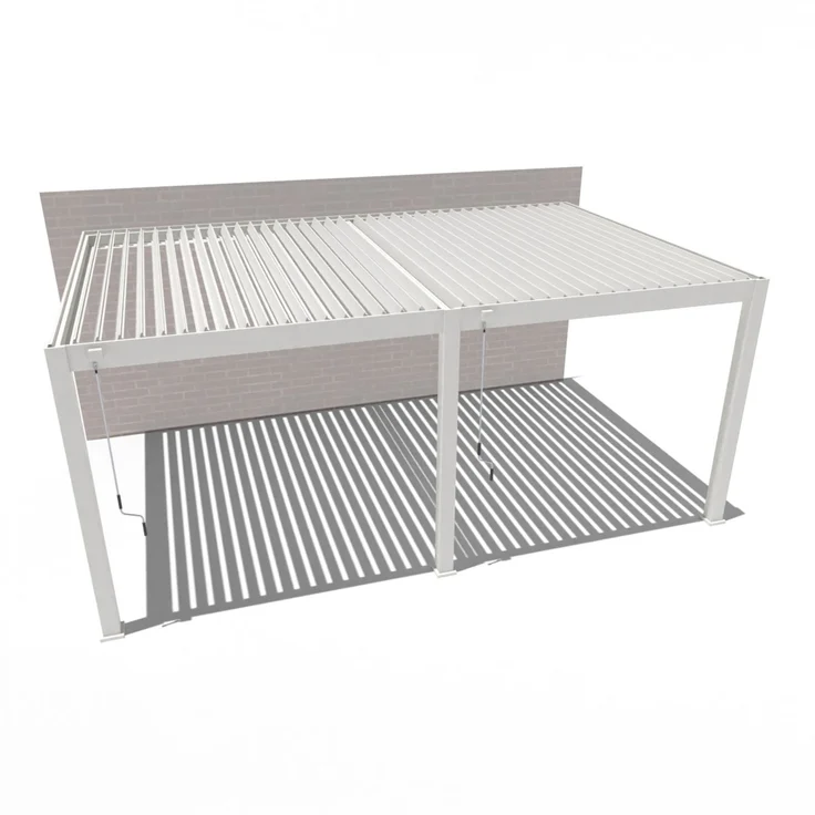 Weide Deluxe Plus | Wand Pergola | Voll Aluminium | 4 x 6 M | Lamellendach weiß – Bild 9