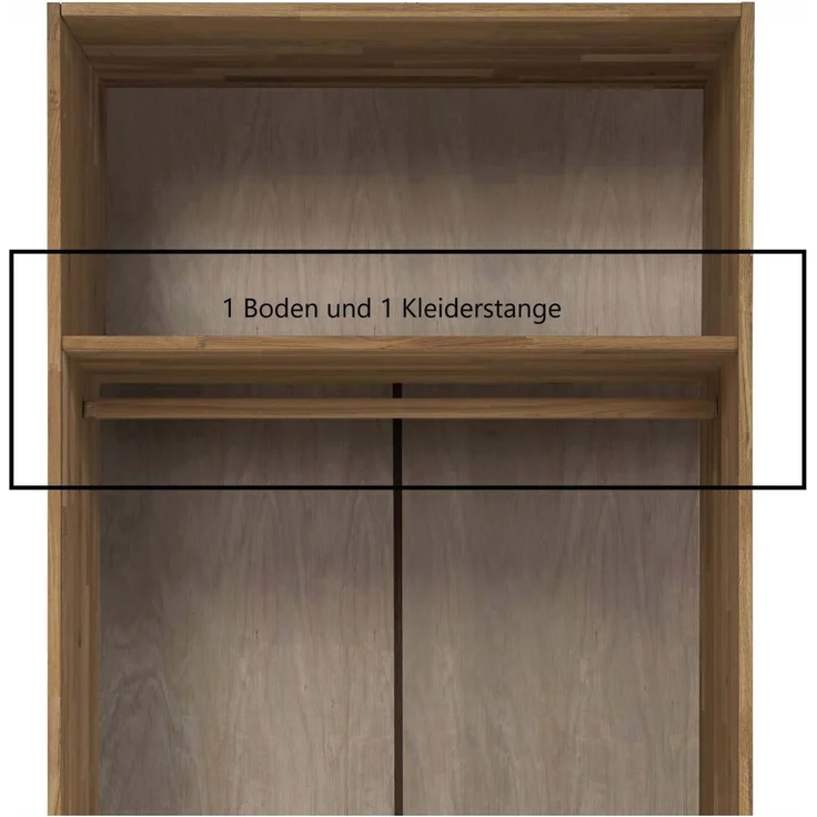 MSZ Design Kleiderschrank FRIA 2 Türen Wildeiche geölt mit Wiener Geflecht Natur 107x61x202 cm – Bild 5