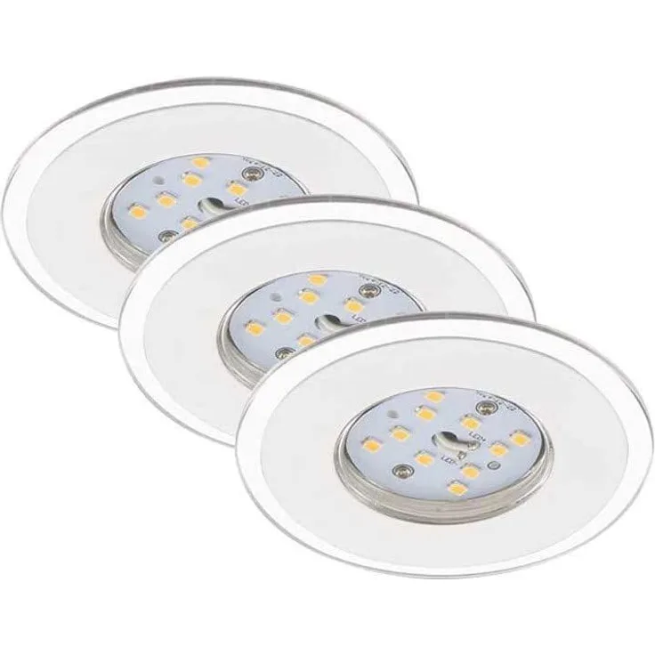 Briloner 3er Set LED Einbauleuchte weiß Ø 8 cm warmweiß dimmbar