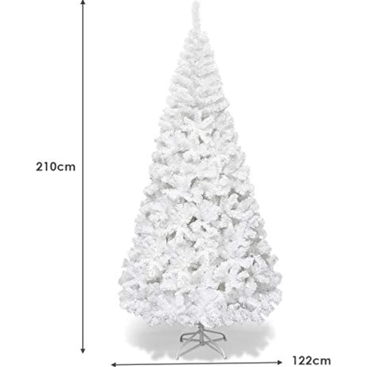 COSTWAY Künstlicher Weihnachtsbaum, 210cm, 950 PVC Nadeln, mit Metallständer – Bild 6