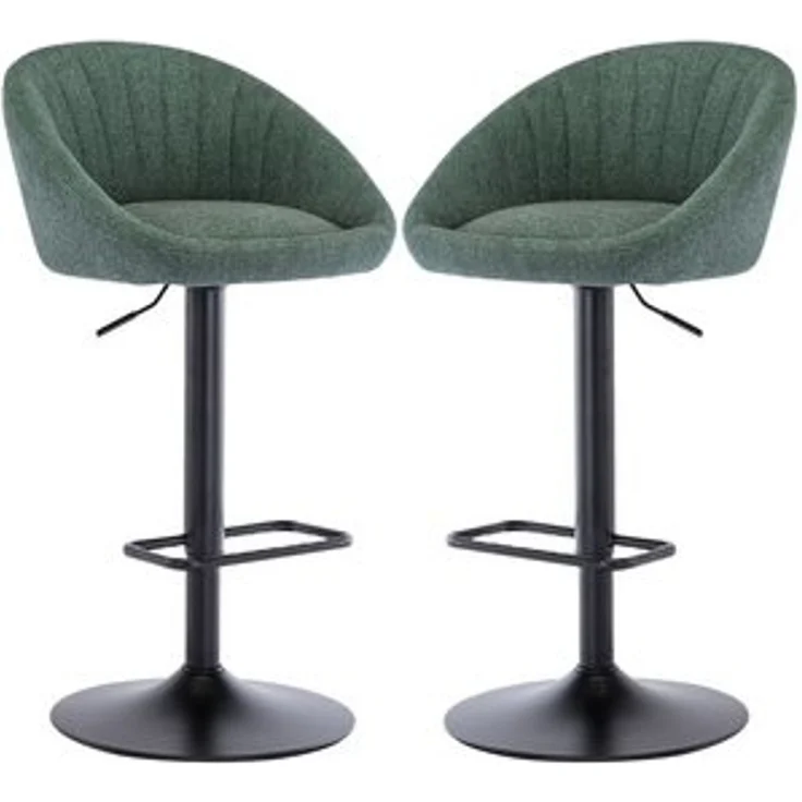 WAHSON OFFICE CHAIRS Barhocker höhenverstellbar drehbar Barstuhl aus Handtuchstoff 2er Set – Bild 6