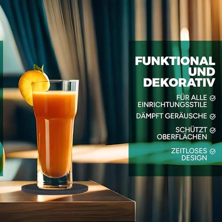 wortek Getränkeuntersetzer Filz-Untersetzer 10 Stück + Box, Anthrazit, Zubehör für Tisch & Gläser, Tassen, Bar, Glasuntersetzer Ø 10 cm inkl. Holzhalterung, waschbar – Bild 5
