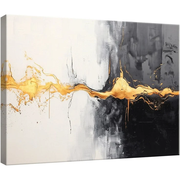Wallarena Leinwandbild Abstrakt Marmor - Grau - Modern - Wohnzimmer, Abstrakt, 40 x 30 x 2 cm – Bild 1