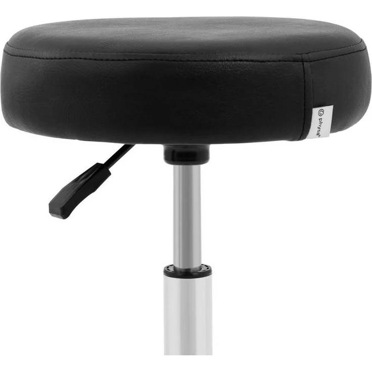 Physa Drehhocker Rollhocker 120 kg Arbeitsstuhl Drehstuhl höhenverstellbar schwarz, Schwarz – Bild 2