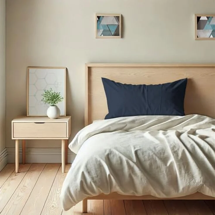 ECOMMERC3 Kissenbezug, 90 cm, extra weich und bequem, Marineblau, atmungsaktiv, leicht zu waschen – Bild 7