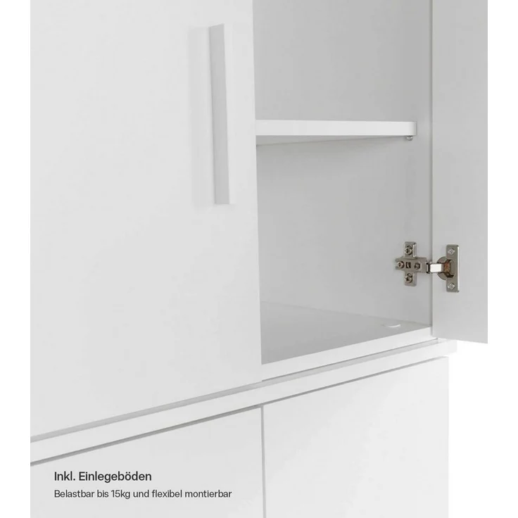 mokebo Mehrzweckschrank Der Extralange Made in Germany, Besenschrank, Putzschrank, Flurschrank in Weiß – Bild 4