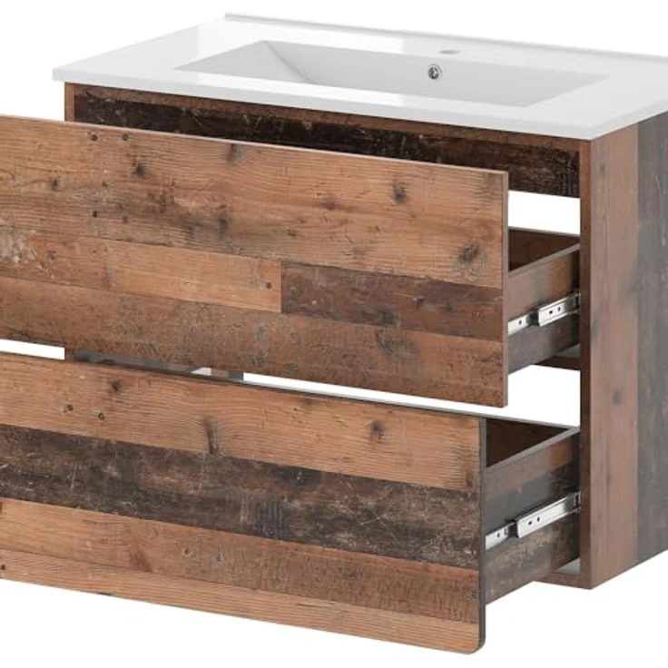 Vichy Badmöbel-Set Izan, 2-teiliges Badmöbelset im Oldstyle mit Waschbeckenunterschrank und Spiegelschrank – Bild 5