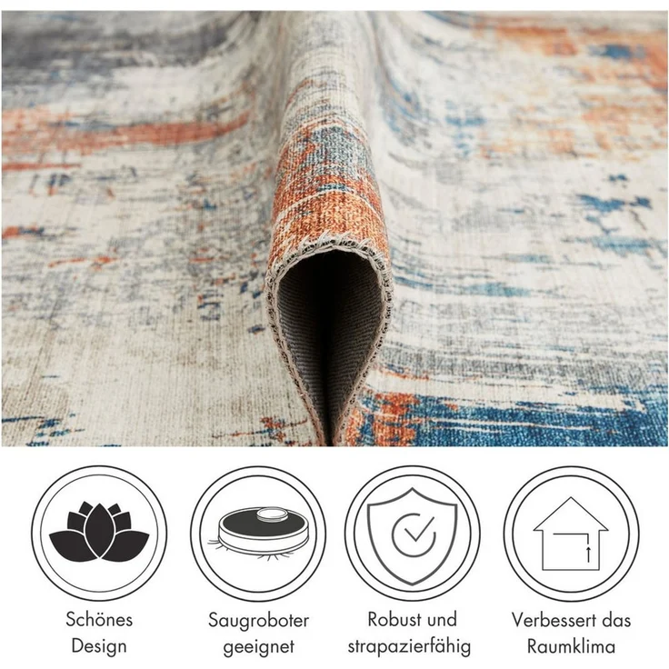 LUXOR living Teppich Prima, rechteckig, Höhe: 7 mm, Kurzflor, bedruckt, modernes Design, auch als Läufer erhältlich – Bild 2