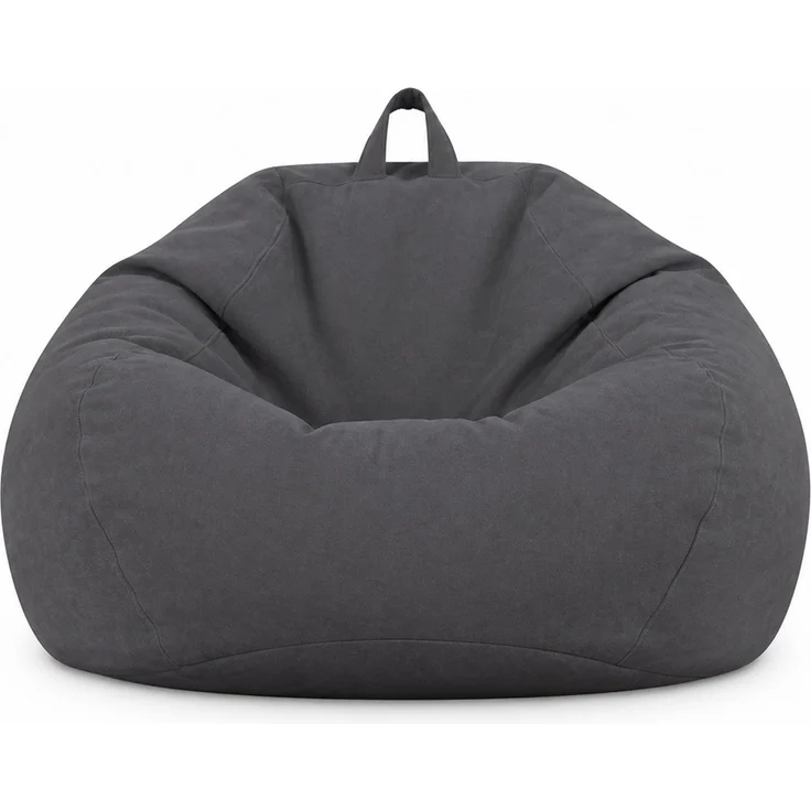 Sitzsack-Hülle ohne Füllmaterial, Dunkelgrau, 90 x 110 cm, Stoffbezug für Innen- und Außenbereich – Bild 1