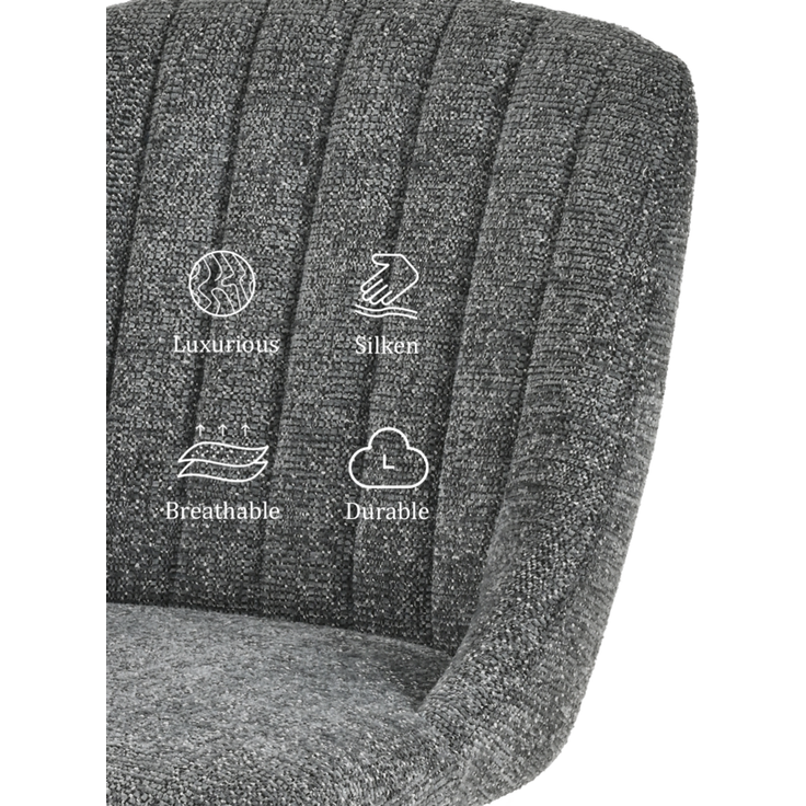 GOEURVANT 993 Esszimmerstühle 4er-Set, Chenille - Schiefergrau – Bild 10