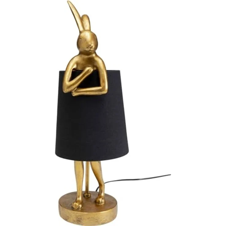 Kare Design Tischleuchte Animal Rabbit, Gold/Schwarz, 50x17x20 cm, Tischlampe, Nachttischlampe, Hasenleuchte, Tiermotiv, Leuchtmittel nicht inklusive, Wohnzimmer – Bild 1