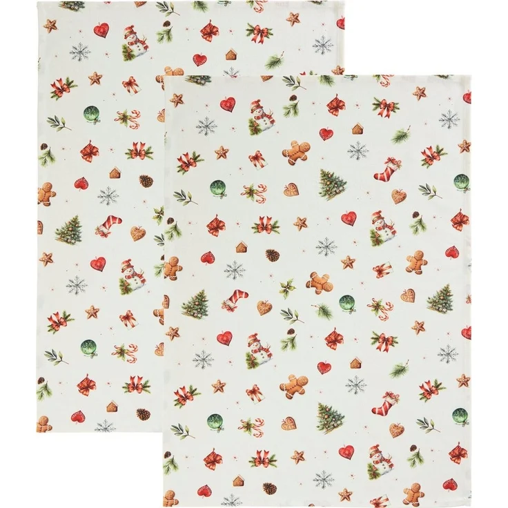 Erwin Müller Geschirrtuch Geschirrtuch "Noel" 2er-Pack, Baumwolle Motiv – Bild 5