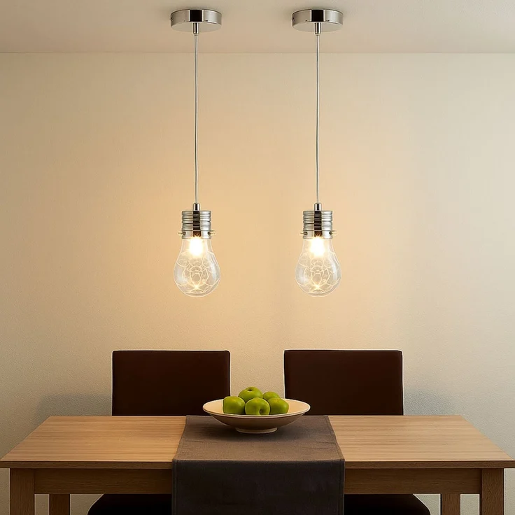 Hängelampe, Edison-Design, Drahtgeflecht, Glas, D 12 cm – Bild 9
