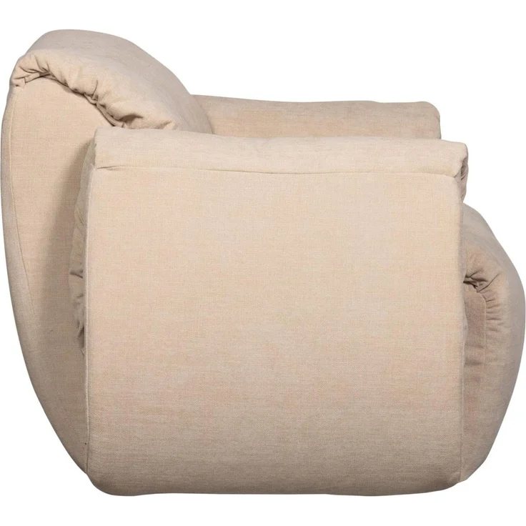 Drehsessel Baggy aus Chenille-Stoff, modernes Design, sandfarben, weich gepolstert, Indoor – Bild 6