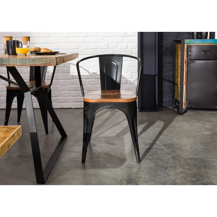 Stuhl Altholz 45x45x85 mehrfarbig lackiert INDUSTRIAL #63 – Bild 3