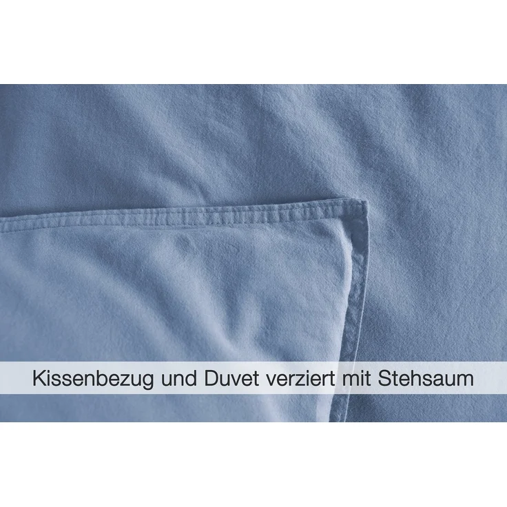 jilda-tex Bettwäsche Lissabon, Renforcé (Bio-Baumwolle), 2 teilig, unifarben, stonewashed und in vielen Farben – Bild 2