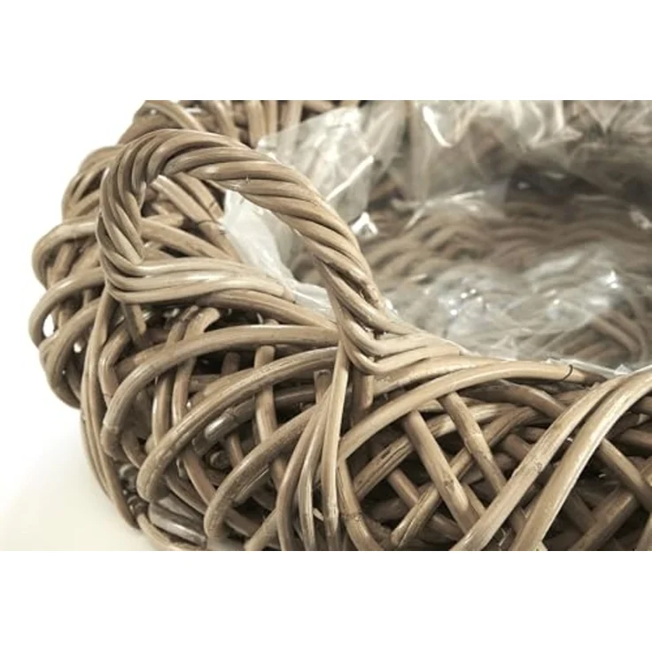 Kobolo Pflanzkübel Pflanzschale aus Rattan - Kubu grey mit Folie – Bild 4