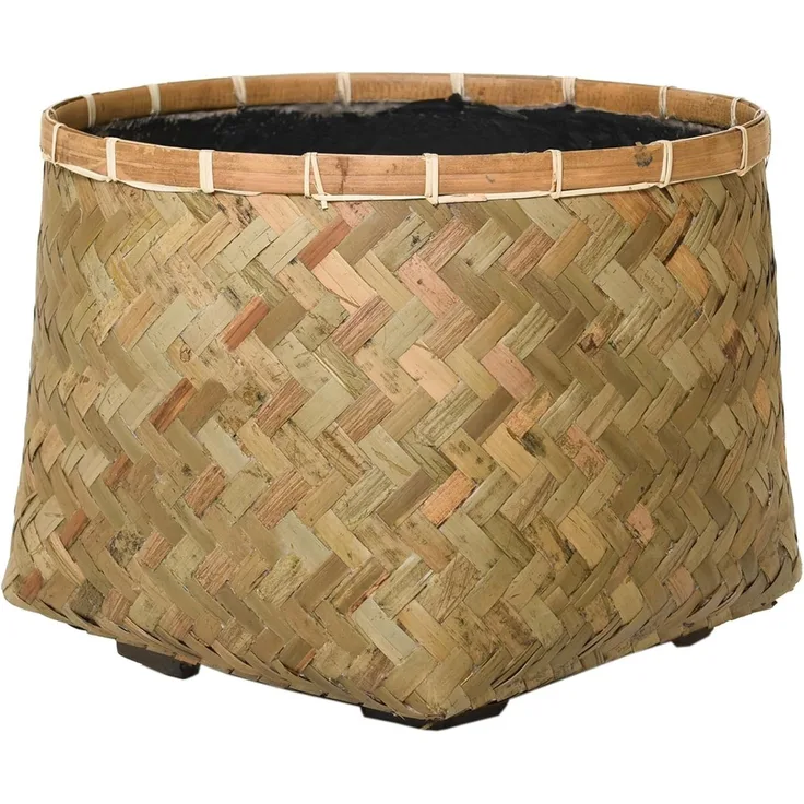 VIVANNO Blumentopf Bambus CISTELLA Rund - Natur Geflochten (1 St), 37x29 cm