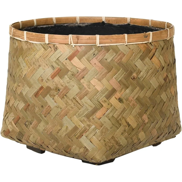 VIVANNO Blumentopf Bambus CISTELLA Rund - Natur Geflochten (1 St), 37x29 cm – Bild 1
