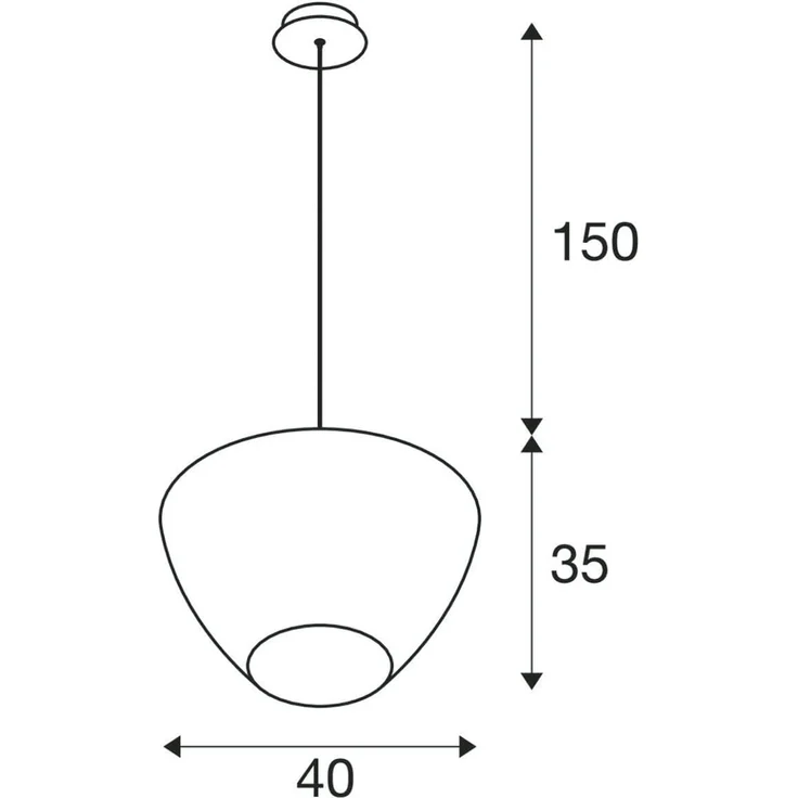 SLV PANTILO CONVEX 40, Pendelleuchte, 150cm, E27, max. 40W, gold - Pendelleuchten – Bild 8