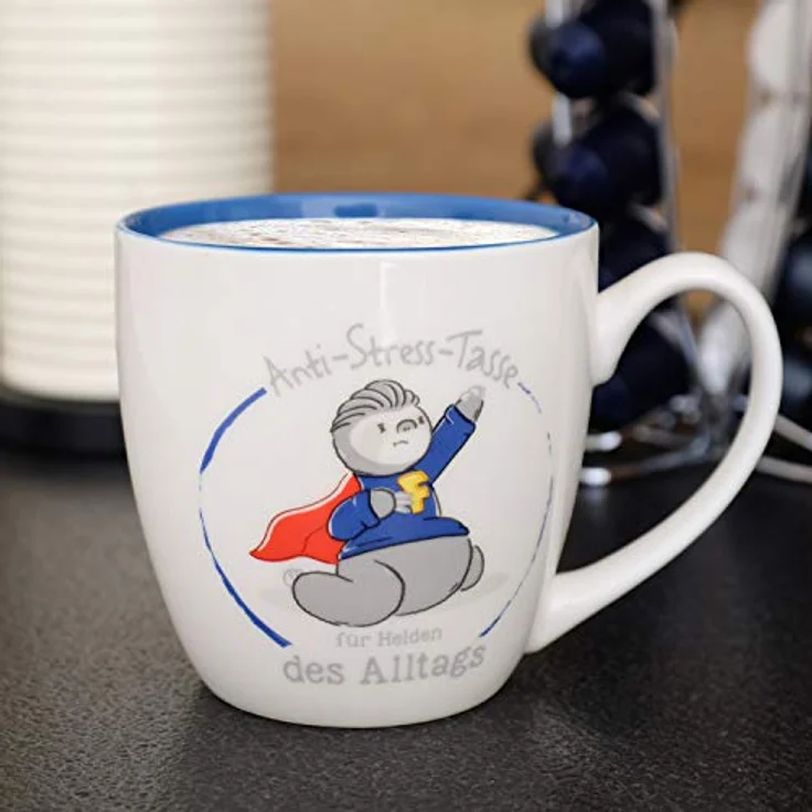 GRUSS & CO Anti-Stress-Tasse Motiv "Helden" | Tasse mit Spruch, 45 cl, New Bone China | Geschenk für Ihn | 46264 – Bild 3
