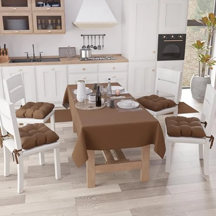 Petti Artigiani Italiani - Tischdecke, Küchentischdecke aus Baumwolle, einfarbig, Braun X15 Plätze (140 x 300 cm) – Bild 4
