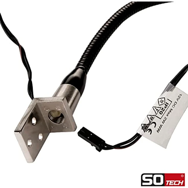 SO-TECH Luminoso 2er Set LED Bettleuchten, Schwarz, flexibler Schwanenhals, dimmbar, inkl. Netzteil – Bild 6