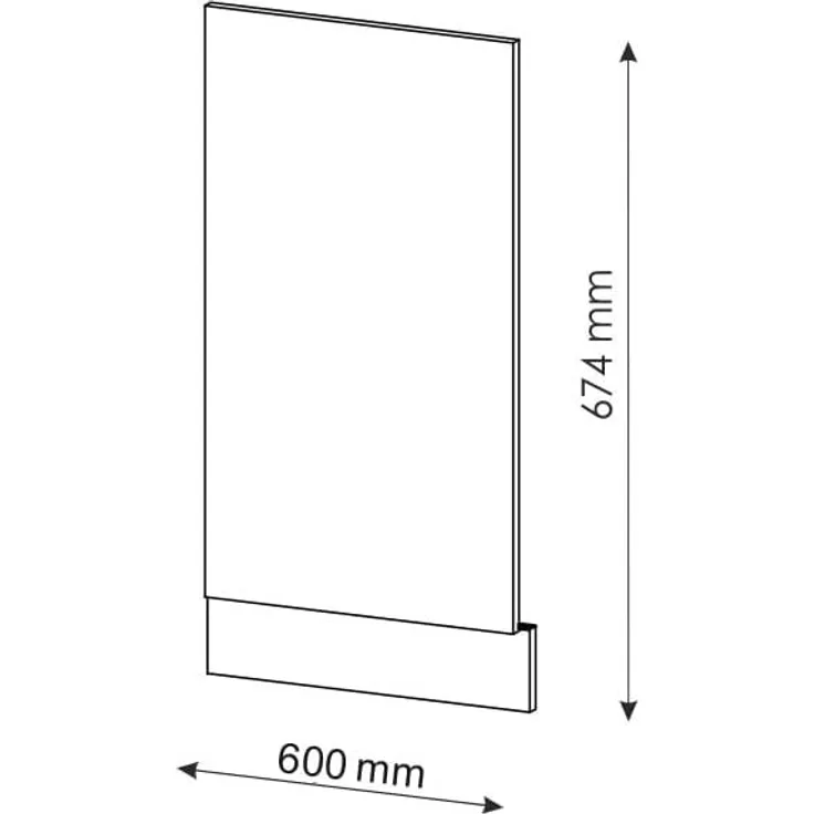 Vicco Frontblende Fame-Line, Schwarz-Eiche Hochglanz/Weiß, 60 cm ohne Arbeitsplatte