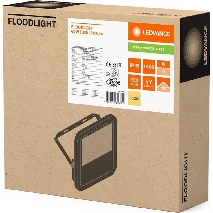 LEDVANCE FLOODLIGHT FL 100 P 69W 10KLM 830 PS SY100 BK – Bild 2