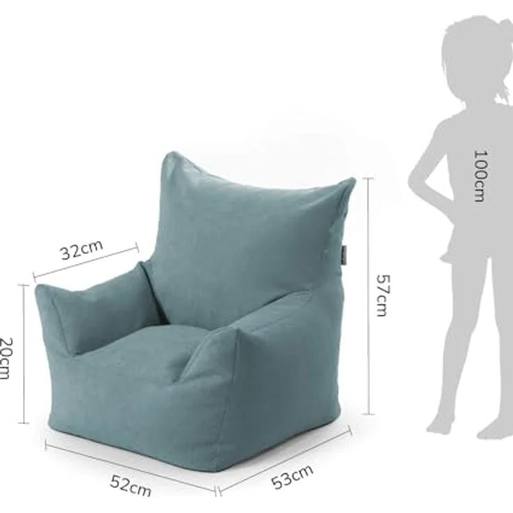 mokebo Der Pausenheld Kindersessel, Kindersitzsack in Petrol, ergonomisch, robust und flauschig, ideal für Kinder von 2 bis 6 Jahren – Bild 5