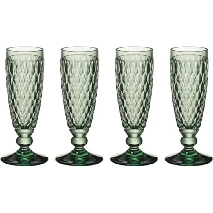 Villeroy & Boch Vorteilset 4 Stück Boston coloured Sektglas green Kristallglas grün 1173090072