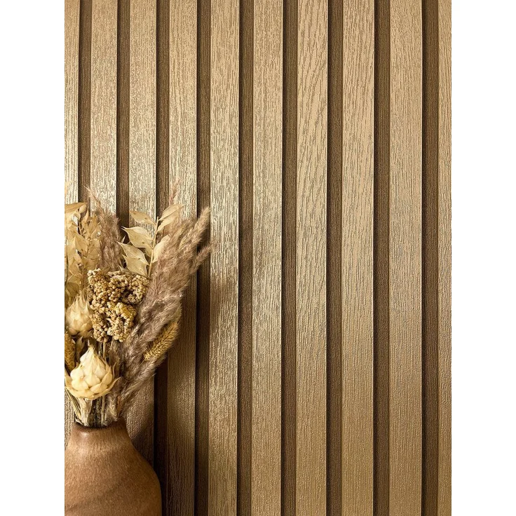 Newroom Vliestapete, Gold Tapete Glamour Paneele - Wandpaneele Holzpaneele Metallic Modern Skandinavisch Lamelle Streifen für Wohnzimmer Schlafzimmer Küche – Bild 1