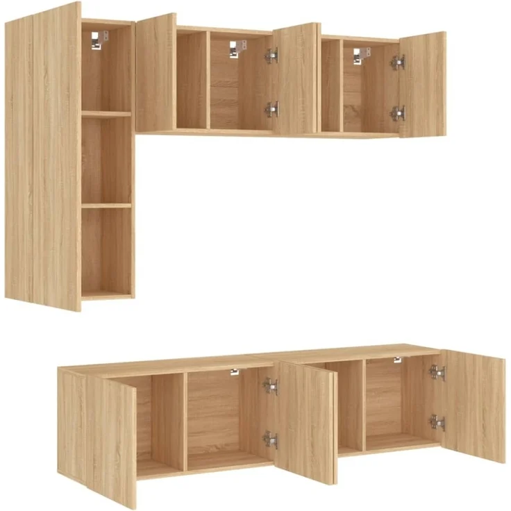 vidaXL 5-tlg. Wohnwand Sonoma-Eiche Holzwerkstoff 3216466 – Bild 6