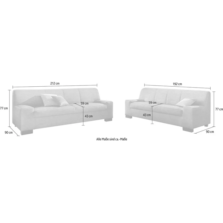 DOMO collection Polstergarnitur Norma kubisch und zeitlos, (Set, 2-tlg), bestehend aus je einem 2- und 3-Sitzer – Bild 3