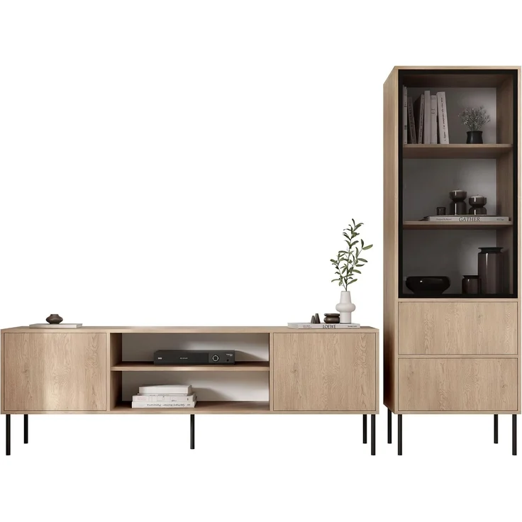 Wohnzimmer-Set Domi I (Farbe: Eiche Cremona) – Bild 1