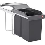 HAILO 3650101 Abfallsorter 30 (2x15) Liter TANDEM ab 30 cm Schrankbreite