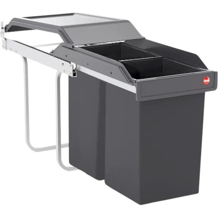 HAILO 3650101 Abfallsorter 30 (2x15) Liter TANDEM ab 30 cm Schrankbreite